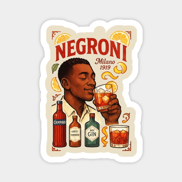 Negroni cocktail Magnet by Dr. Cork