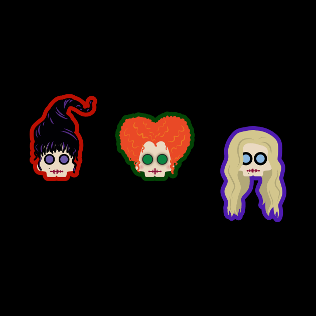 Sanderson Sisters Skulls by NeaandTheBeard