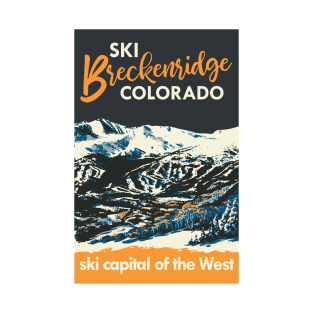 Yellow Breckenridge Vintage Ski Poster T-Shirt