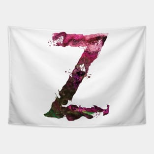 Colorful Painted Initial Letter Z Tapestry