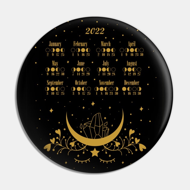 Moon Luna Calendar 2022 Poster Pin by Daria Popkova