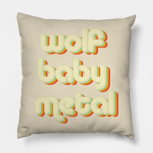 vintage color wolf baby Pillow