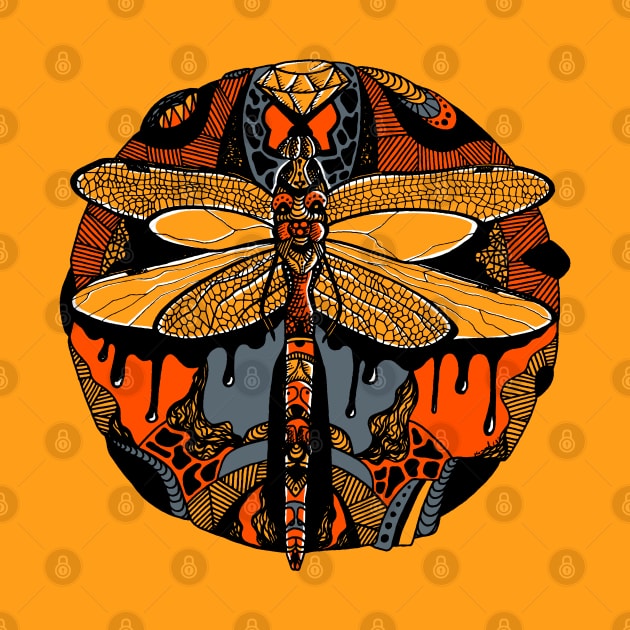 Orangrey Circle of the Dragonfly by kenallouis