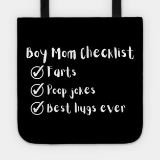 Boy mom checklist Tote