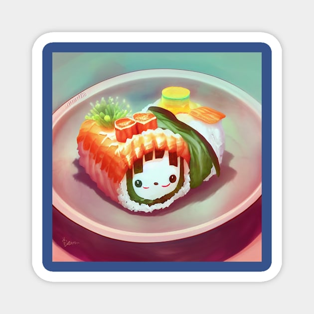 Kawaii Anime Sushi Magnet by Grassroots Green