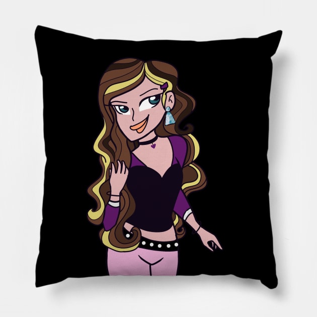 The Sassy Girls-Cute Sassy Girl Stylish For Kids & Teens Pillow by CreativeToonsTV