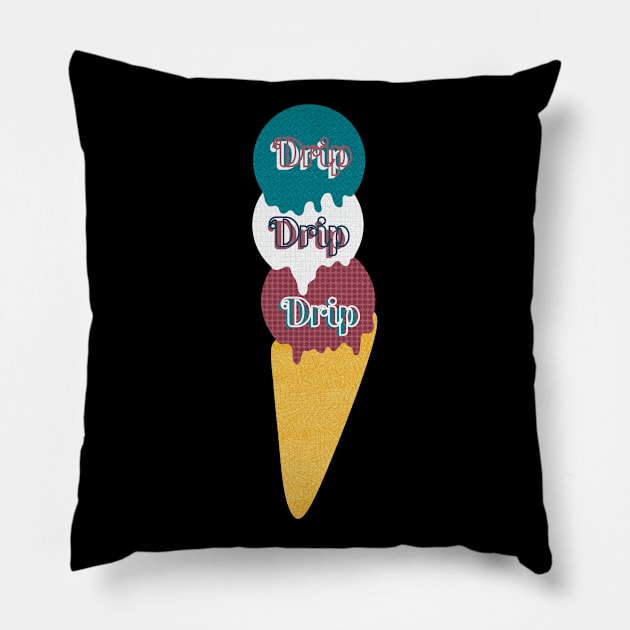 Ice Cream Minimalist Pillow by KlioStudio