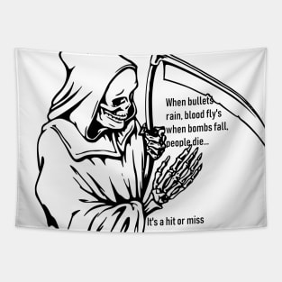 dark grim reaper evil vintage death horror quote Tapestry