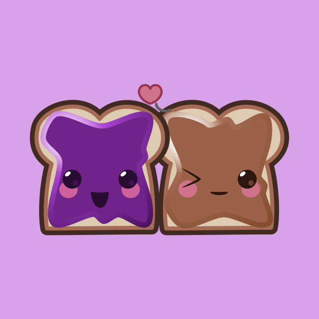 Kawaii Peanut Butter and Jelly by LyddieDoodles