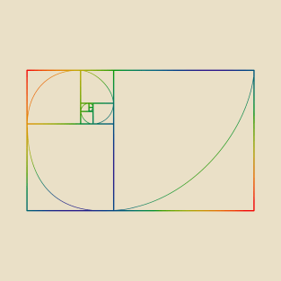 Fibonacci spiral – rainbow T-Shirt