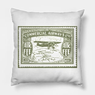 Vintage Retro Canada Air mail postage stamp Pillow