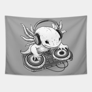 Tiny DJ Axolotl - Awesome Salamander Amphibian Tapestry