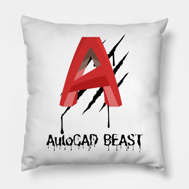 AUTOCAD PROFISSIONAL , NEW AUTOCAD DESIGN , T shirt Autocad design & CLEAN SIMPLE DESIGN AUTOCAD SHIRT Pillow by MORBEN