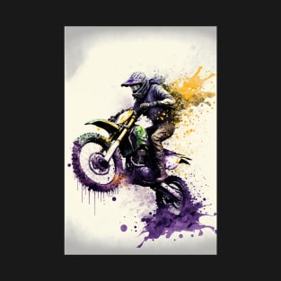 Dirt Bike Paint Splash Style T-Shirt