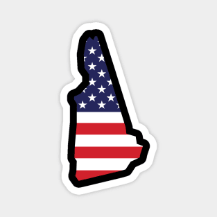 New Hampshire State Shape Flag Background Magnet