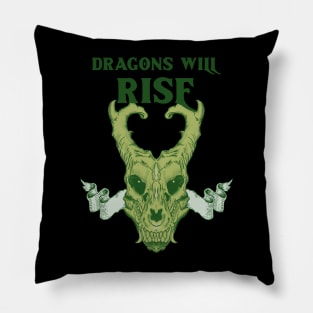 Dragons Will Rise - Green Dragon Pillow