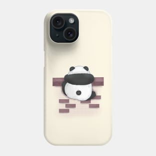 Baby Panda Climbing A Fence Phone Case