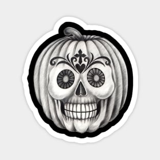 Surreal pumpkin skull halloween. Magnet