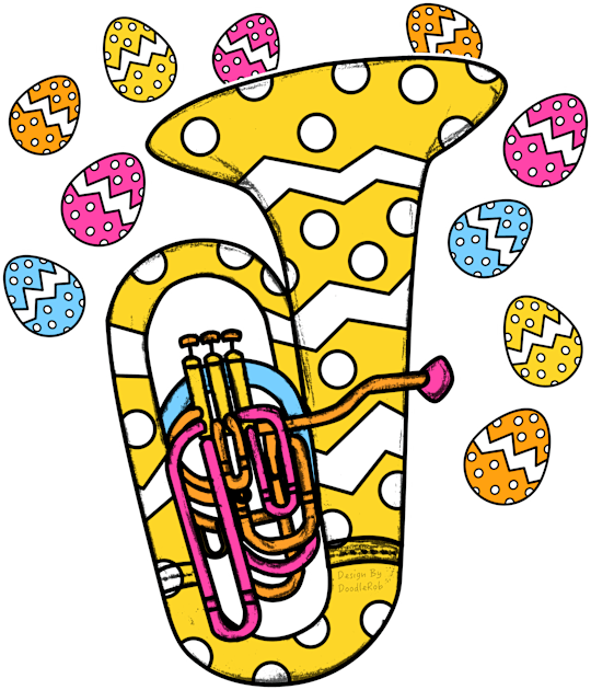 Easter Tuba Tubaist Brass Musician Kids T-Shirt by doodlerob