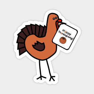 Turkey says Happy Thanksgiving Magnet