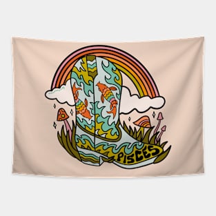 Pisces Cowboy Boot Tapestry