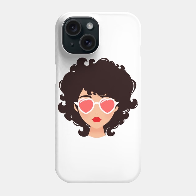 Girl with heart glasses Phone Case by Elysart