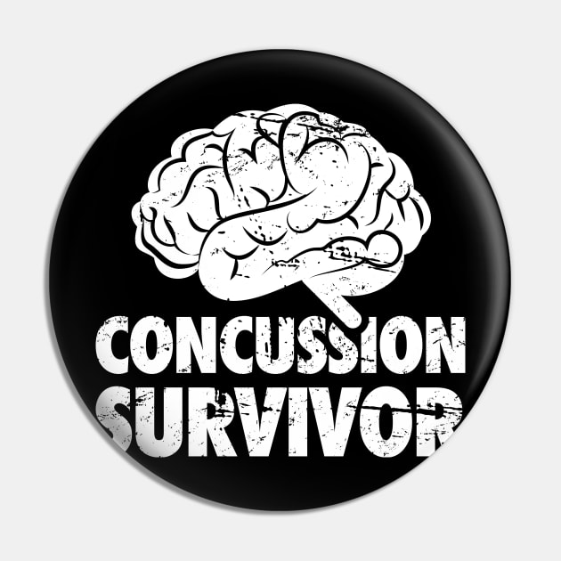 Survivor - Get Well Gift Cracked Skull Concussion Pin by MeatMan