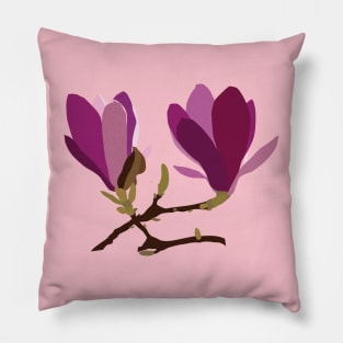 Magnolia Flowers pink Pillow