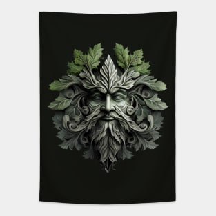 Greenman Botanical Face Tapestry