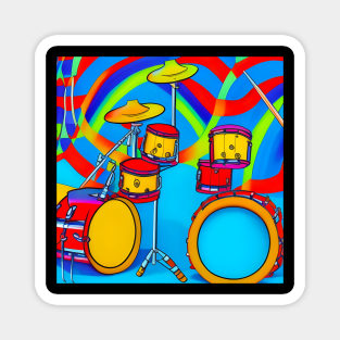 Colorful Drum Rack- AI Art Magnet