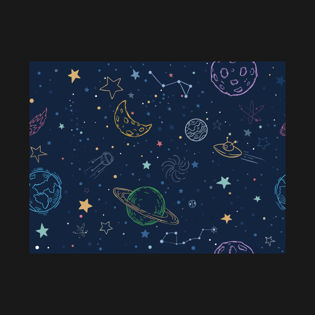 Colorful Outline Galactic Design by marknprints