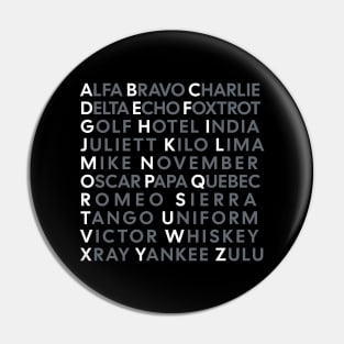 NATO Phonetic Alphabet Pin