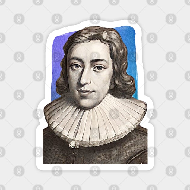 English Poet John Milton illustration Magnet by Litstoy 