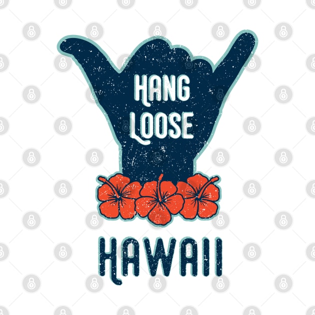 Hang Loose Hawaii Shaka Tropical Distressed by AnnaBanana