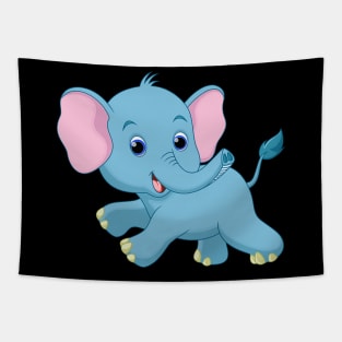 Elephant Blue Tapestry