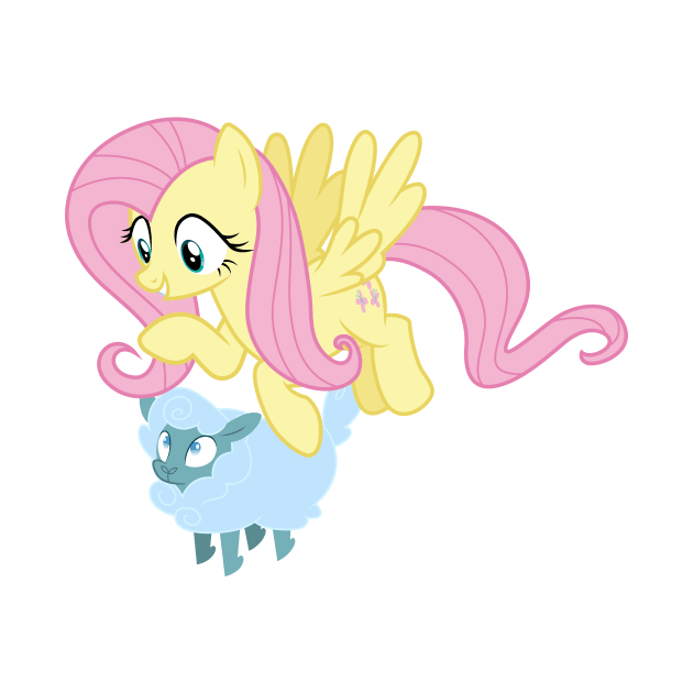 Fluttershy saving a tiny ewe 2 by CloudyGlow