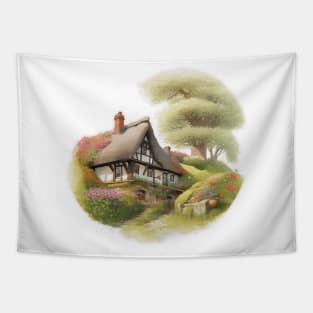 Country house in a hillside Tapestry