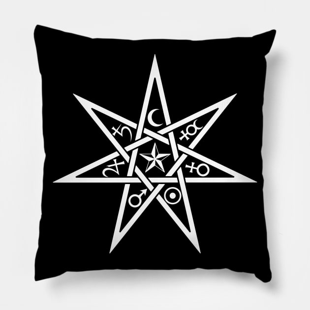 Seven Pointed Alchemy Star Pillow by RavenWake