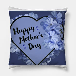 Happy Mother's Day Heart with Lavender Flowers Pillow