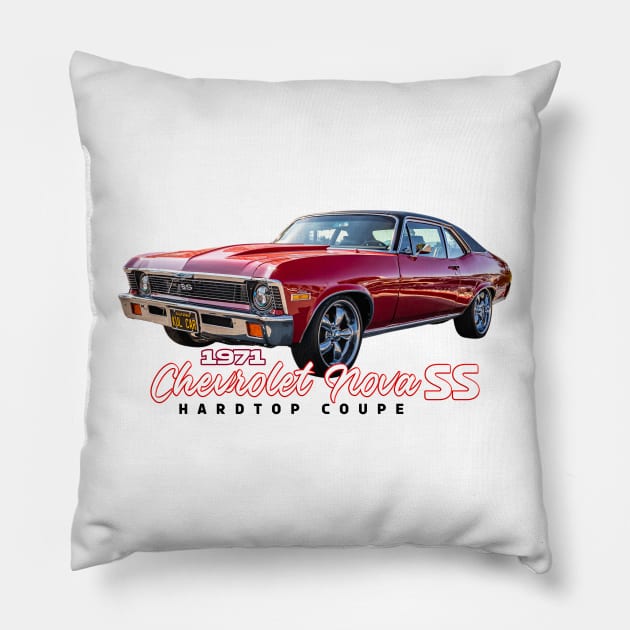 1971 Chevrolet Nova SS Hardtop Coupe Pillow by Gestalt Imagery