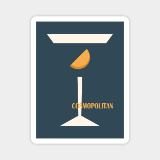 Cosmopolitan, Cocktail, Retro 70s, Aesthetic art, Alcohol poster, Mid century modern, Minimalist Magnet