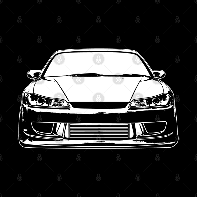 White Nissan Silvia S15 Sketch Art by DemangDesign