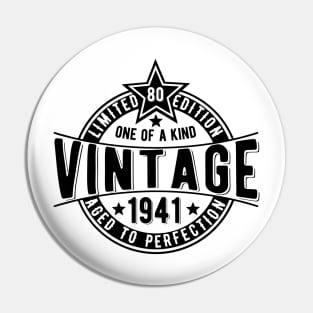 80th vintage retro birthday gift idea for Brother Pin