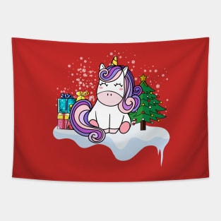 Magical Christmas Unicorn Tapestry