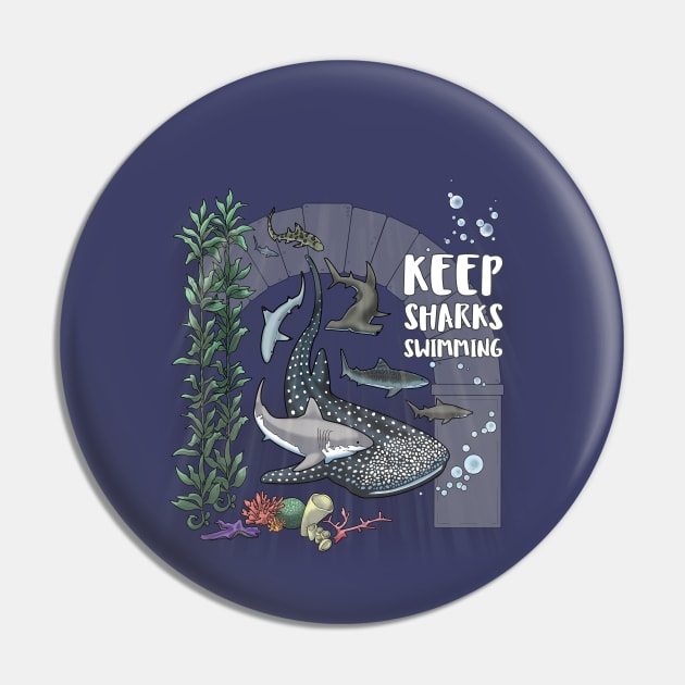 Keep Sharks Swimming Pin by Seventoes