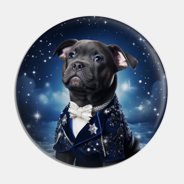 Blue Nose Staffy Pin by Enchanted Reverie