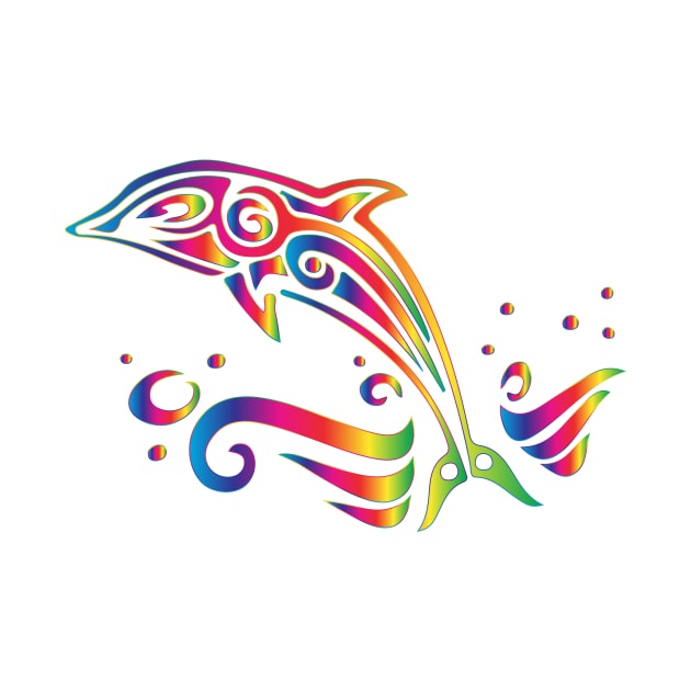 Dolphin in multicoloured prismatic design by Montanescu