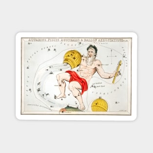 The zodiacs Aquarius, Piscis Australis and Ballon Aerostatique by Sidney Hall (1831) Magnet