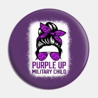 Purple up for military kids Messy bun Military child Month Pin