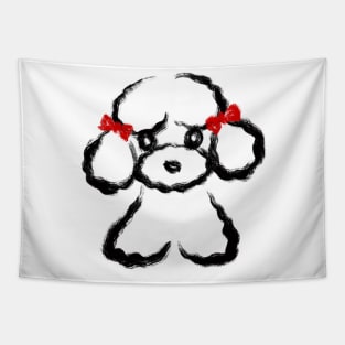 Toy poodle brush sketch Tapestry